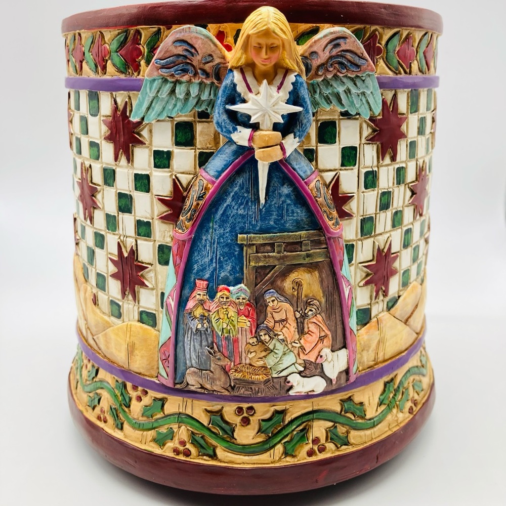 Jim Shore Heartwood Creek  A Star Shall Guide Us Nativity Scene Christmas Candl
